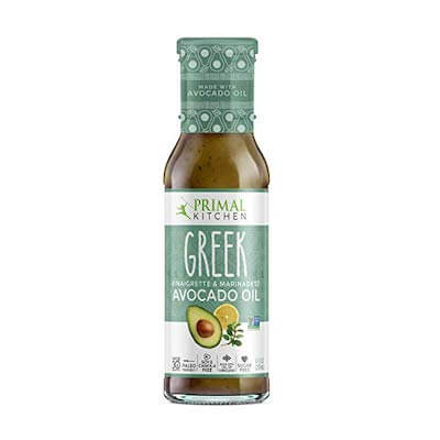 Primal Kitchen's Greek salad dressing is keto-friendly with less than 1g of carbs per serving.