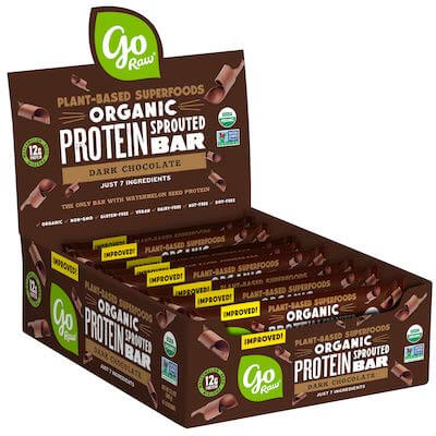 A box of Go Raw nut free protein bars.