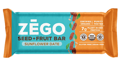 Sunflower Date flavor of ZEGO's nut free protein bars.