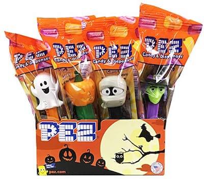 A collection of Halloween PEZ dispensers.