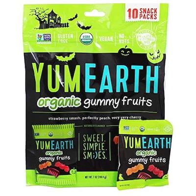A bag of YumEarth Halloween gummy candy