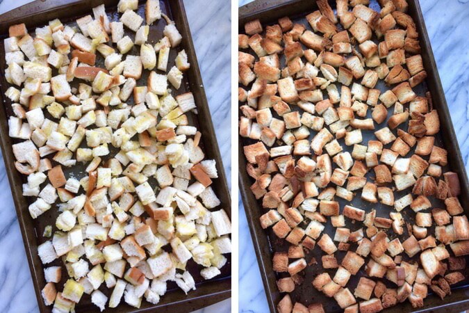 These homemade croutons are great for adding to salads, soups, or for grinding up to make your own breadcrumbs. #allergyfriendly #vegan | flavorpalooza.com