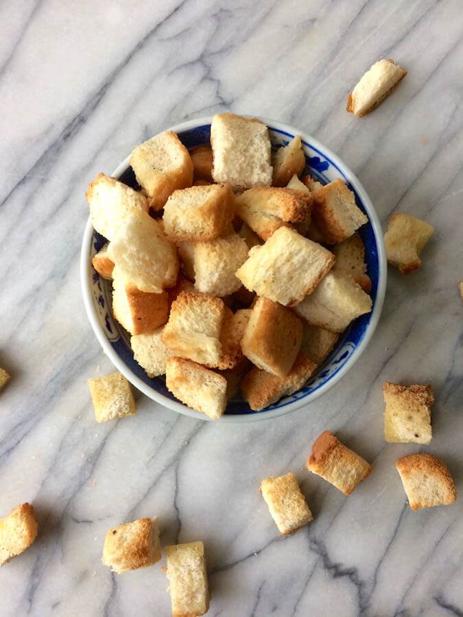 These homemade croutons are great for adding to salads, soups, or for grinding up to make your own breadcrumbs. #allergyfriendly #vegan | flavorpalooza.com