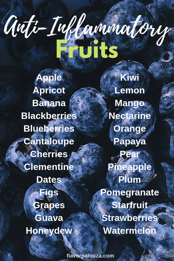 On an anti-inflammatory diet? Here's a complete list of anti-inflammatory fruits to choose from.