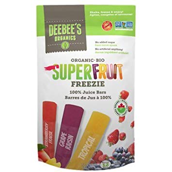 A package of DeeBee's Organics SuperFruit Freezies