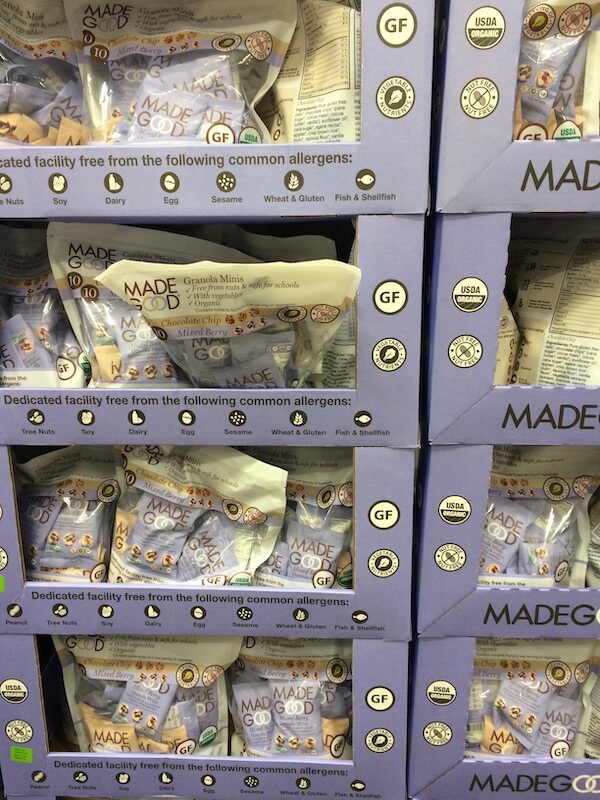 Bags of Made Good Granola Minis at Costco.