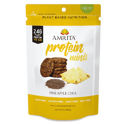 Bag of Amrita High Protein Bites, a nut free protein bar option.