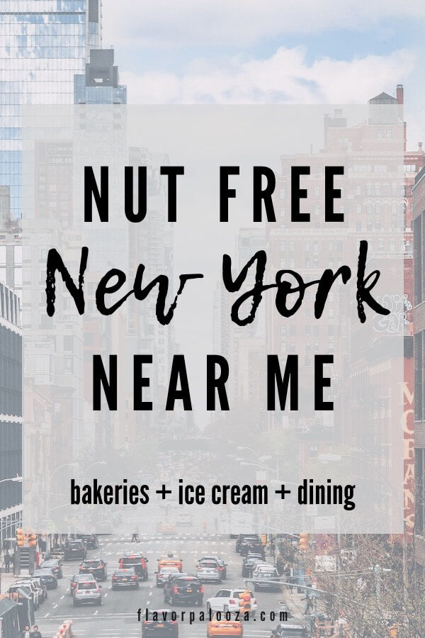 A photo of a busy NYC street that says Nut Free Near Me New York.